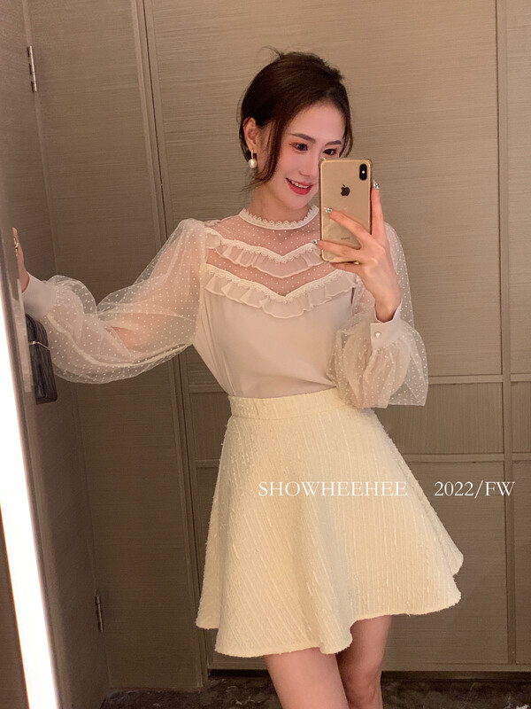 New in early autumn! [Xiu Xixi] Xiaoxiangfeng A-line high-waisted skirt 19556# JHY