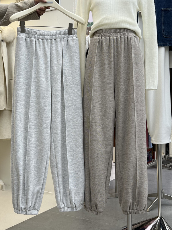 【RIN】Korean style loose high waist slim drape comfortable sports casual pants 21665