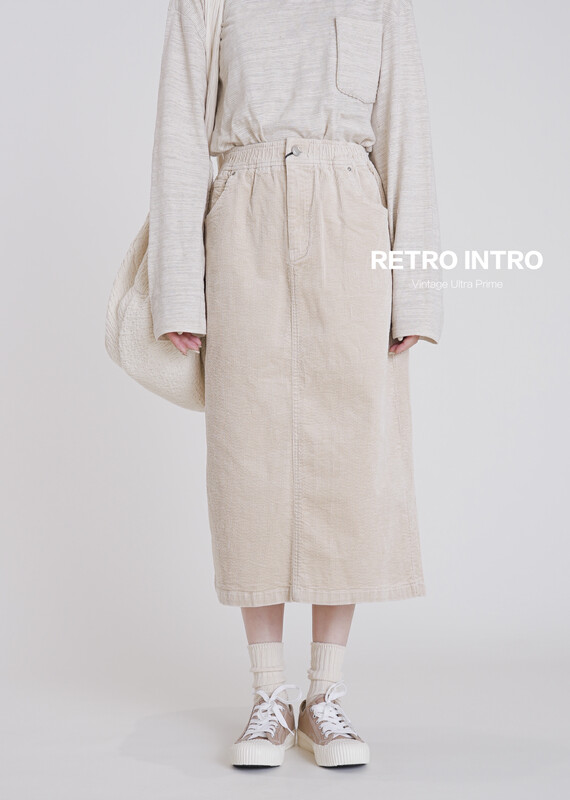 [RIN] Japanese retro temperament corduroy skirt R21577
