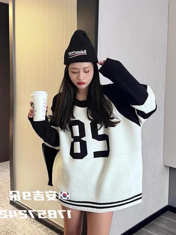 【UNM-SHOW】Round Neck Pullover Casual Warm Sweater 6723# WTT