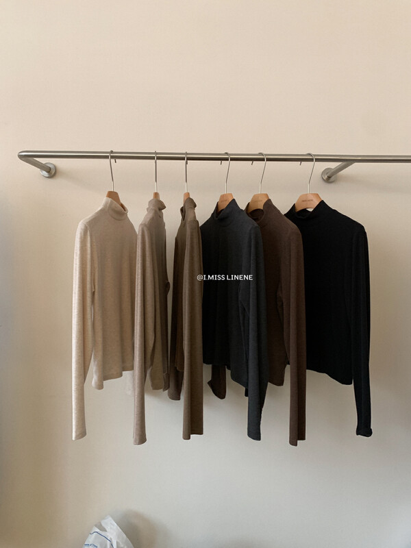 【IMISS】All-match multi-color mid-collar bottoming shirt bottoming shirt QK3570# FHX