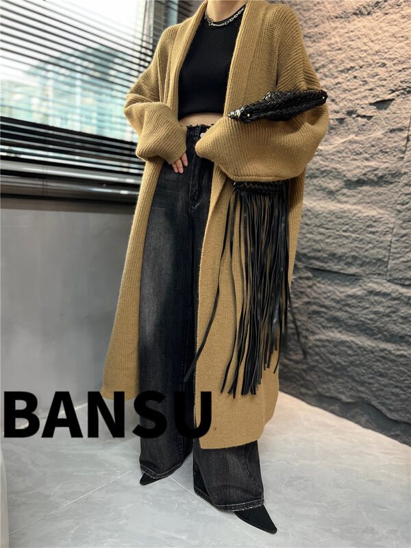 [Semi-Vegetarian] Long Lazy Style Versatile Cardigan Warm Sweater (Sweaters Only) 8922# ZJY