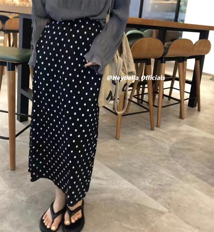 Original price 55.27! New in early autumn!【HEY BELLA】Casual loose polka dot skirt 1838# L