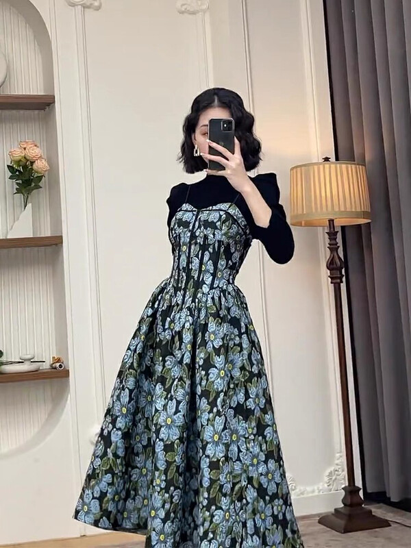 New in autumn!【KIKI STUDIO】Elegant little woman dress 6866# HJY