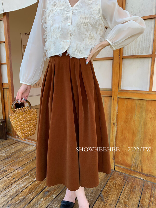 New in early autumn! [Xiu Xixi] French retro pleated skirt 19578# JHY