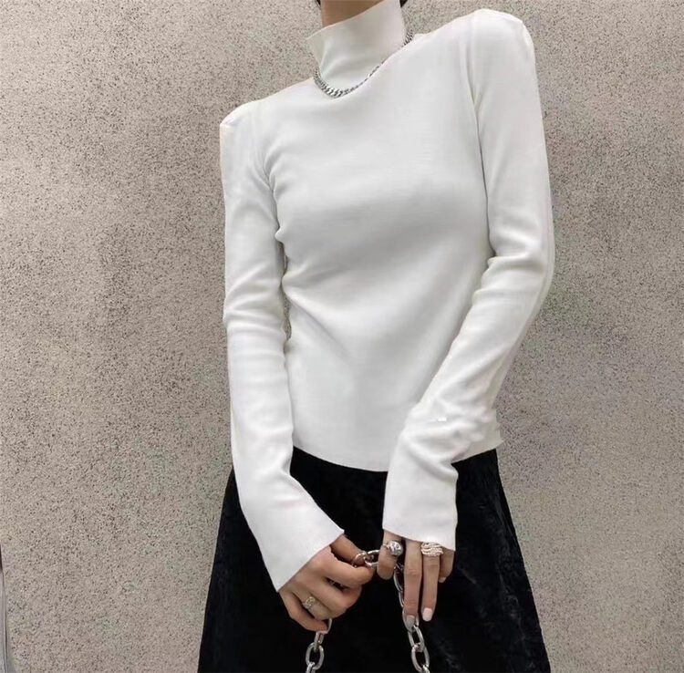 [Half-Plain] Korean simple personality slimming bottoming shirt L1101# ZJY