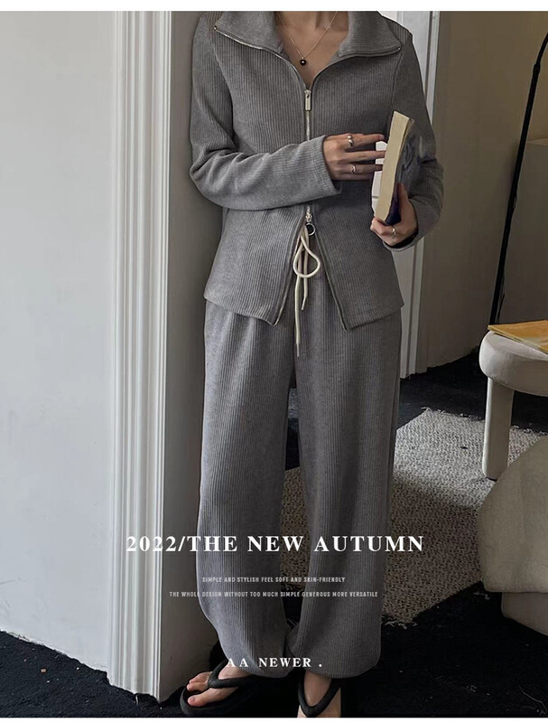 【THE MIND】High Waist Elastic Waist Casual All-match Sweatpants Casual Pants (with Waist Rope) 61223-1