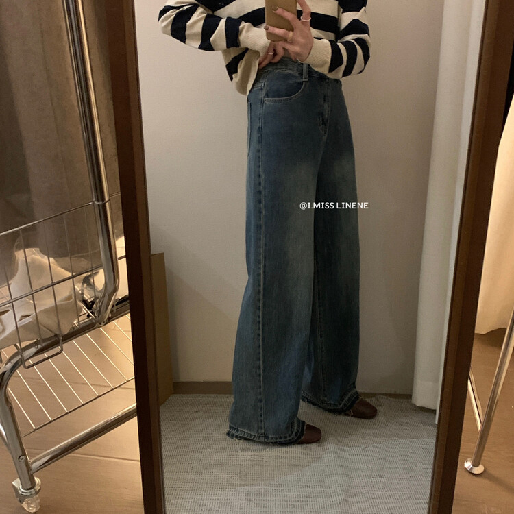 【IMISS】All-match niche retro nostalgic jeans QK7982# FHX