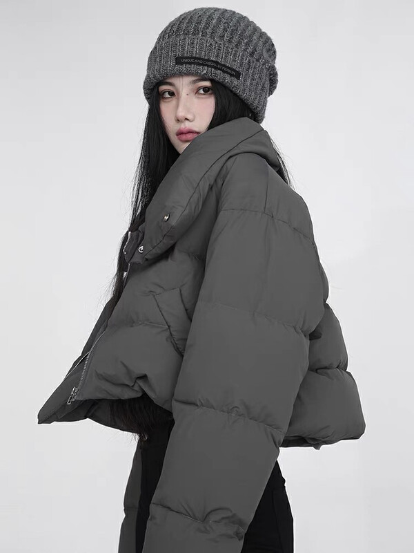 New in winter!【KIKI STUDIO】Solid color zipper all-match warm padded jacket 6967# HJY