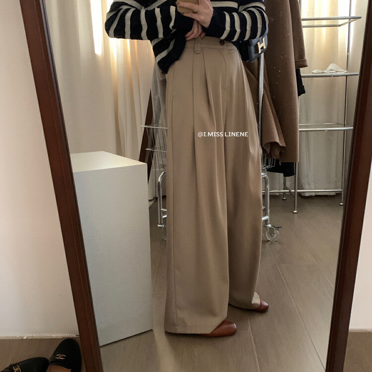 【IMISS】Korean style all-match high-waisted slim mopping trousers QK6373# FHX