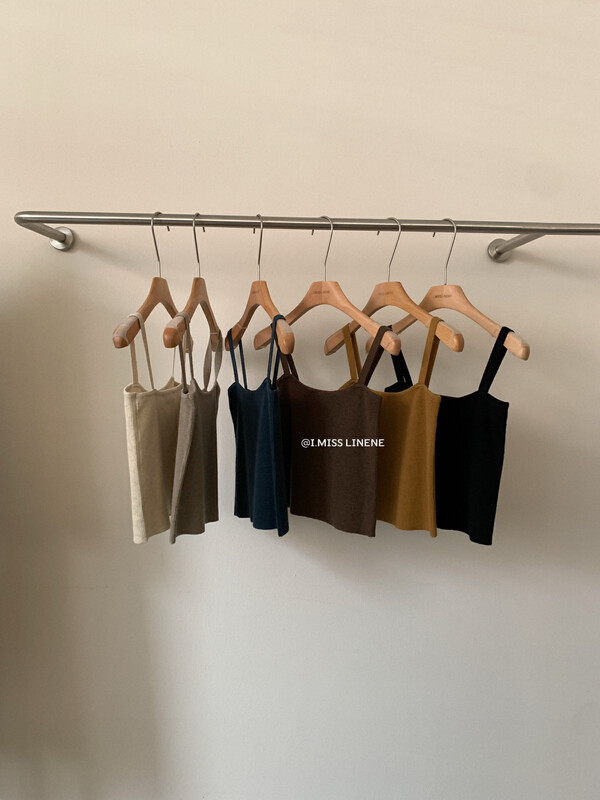 【IMISS】Multicolor square neck all-match slim vest suspender top vest/suspender QK0282# FHX