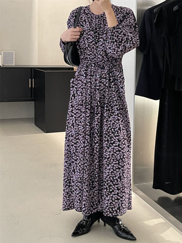 【CLEAN SPACE】Vintage pastoral floral loose dress 33823# CQW