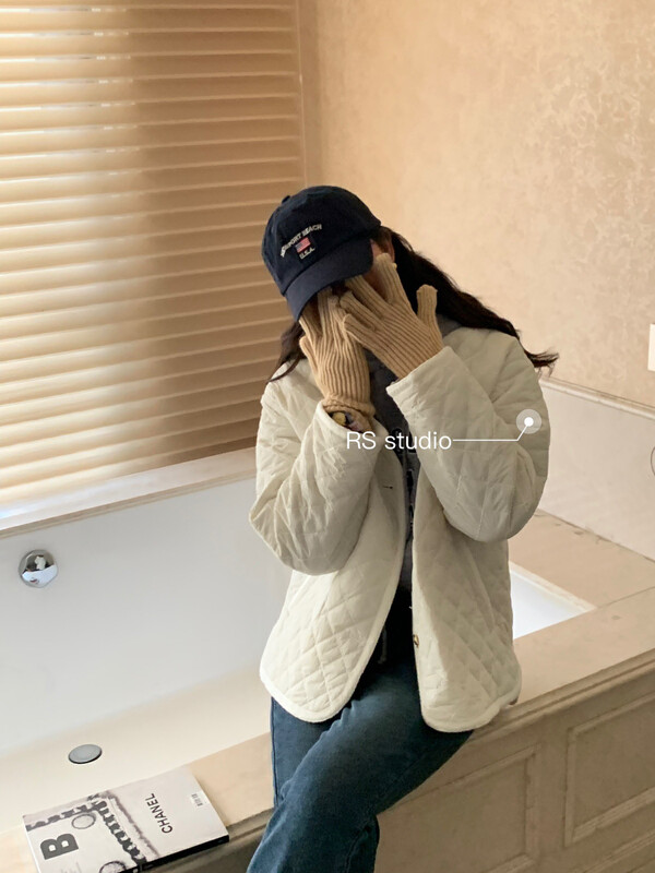 【RS】Xiaoxiang style Lingge loose warm cotton jacket (including 75% wool) KL8039# FHX
