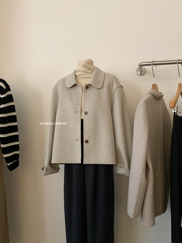 【IMISS】Korean style simple lapel double-sided woolen coat coat QK3587# FHX