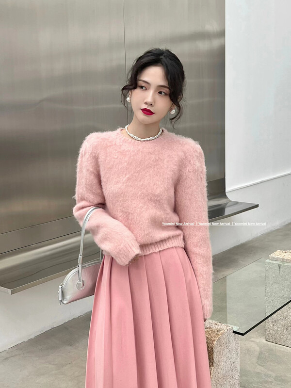 Live ㉒!【YOOMINI】Korean Round Neck Pullover Warm Sweater Q13709-S# WPL