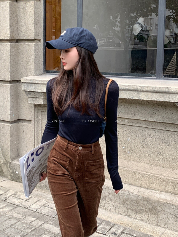 [ONIVINTAGE O'Neill] Korean version of the high-neck knitted top bottoming shirt OH226Z6505
