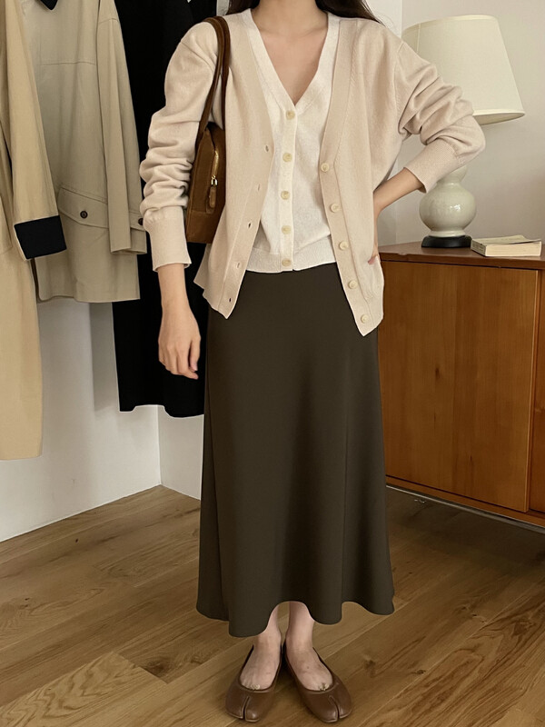 New in autumn!【T.G】High waist solid color all-match skirt 18600# CLS