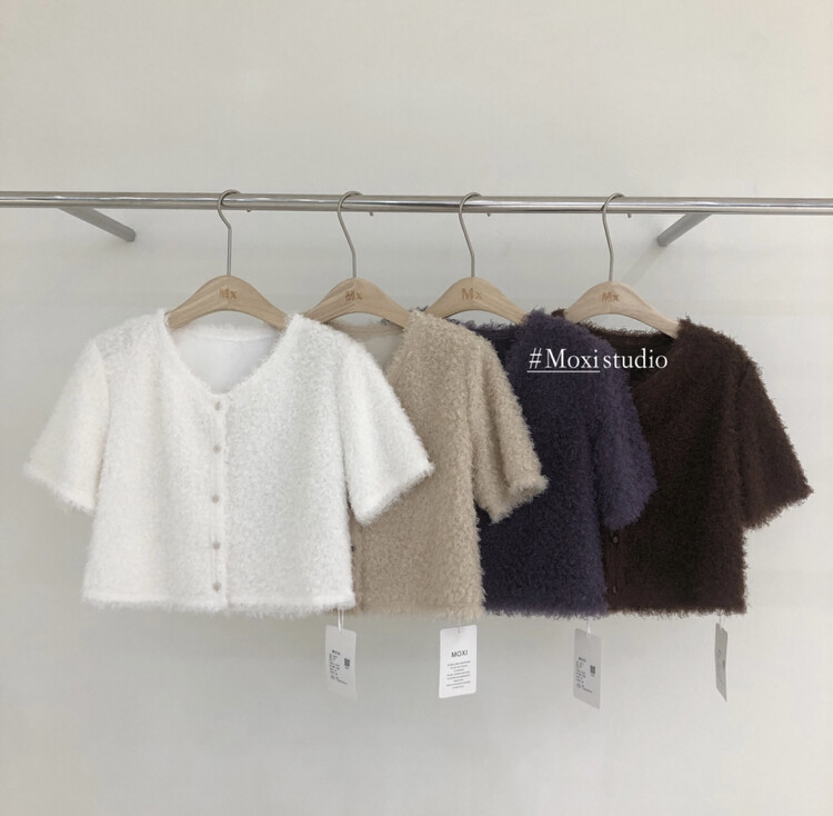 Original price 77.83! [MOXI] Korean version of the high-end design plush single-breasted warm sweater 58721a# CQW