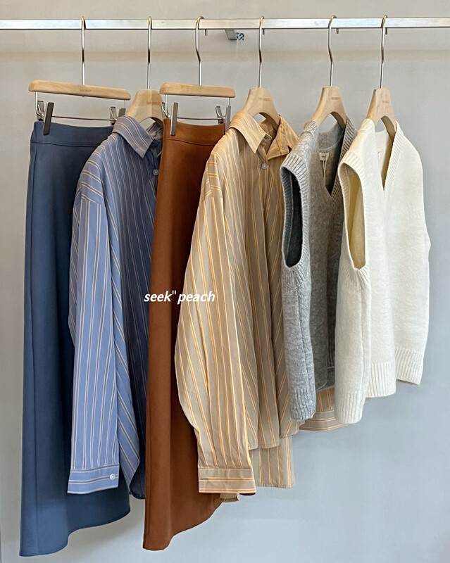 【SEEK PEACH】Korean Solid Color V-Neck Vest 11872# L