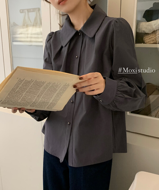【MOXI】Korean temperament age-reducing casual shirt 9058# CQW