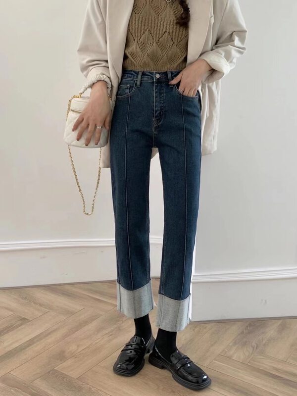 New in winter! [X2 square] Straight-leg comfortable all-match jeans 2078# L