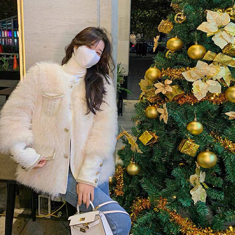 [Ou Zhengsha] High-quality small fragrance lamb plush short coat 19196# JJ