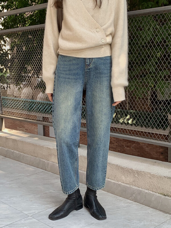 New in winter!【T.G】Retro wash casual simple all-match jeans 18575# CLS