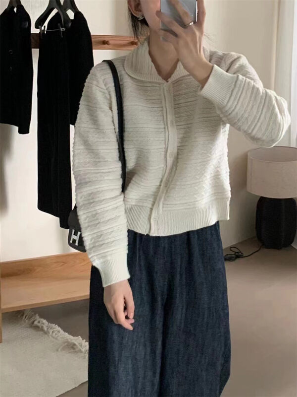 New in winter!【ARE YOU】Single-breasted solid color comfortable all-match warm sweater YS1-527# L