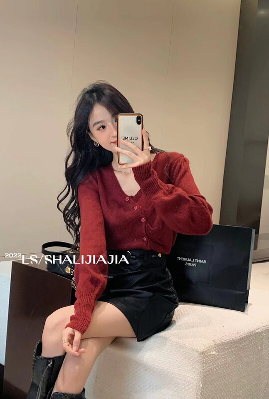 [LS] Design niche soft waxy sweater knitted sweater 6283
