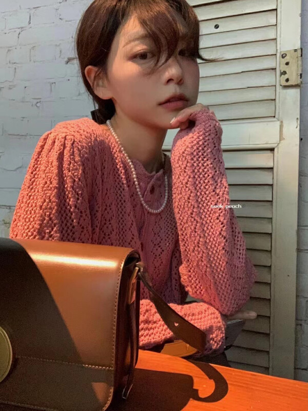 New in early spring!【SEEK PEACH】Korean style single-breasted comfortable knitted cardigan 11811# LL