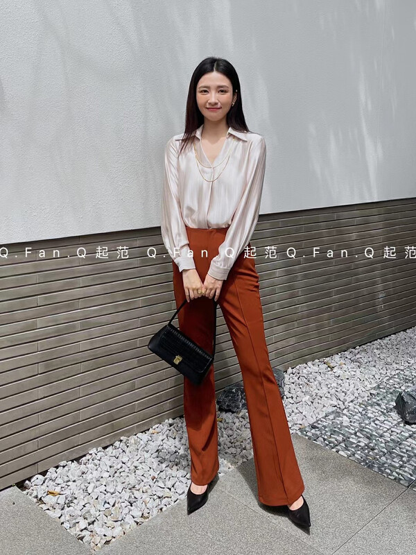 Autumn is new! [Fan] Versatile commuter micro-flare trousers 8111# JHY