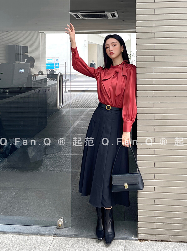 Autumn is new! [Qi Fan] High-quality loose and versatile skirt (with belt) 8098# JHY