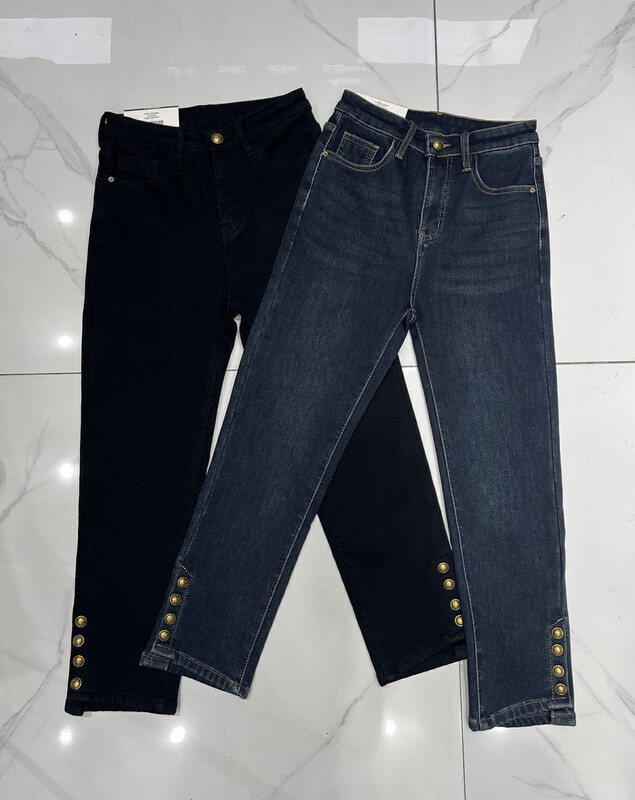 【Enxier】Korean Style Fashion Metal Buckle Design Cigarette Pipe Jeans EB5993-9# FHX