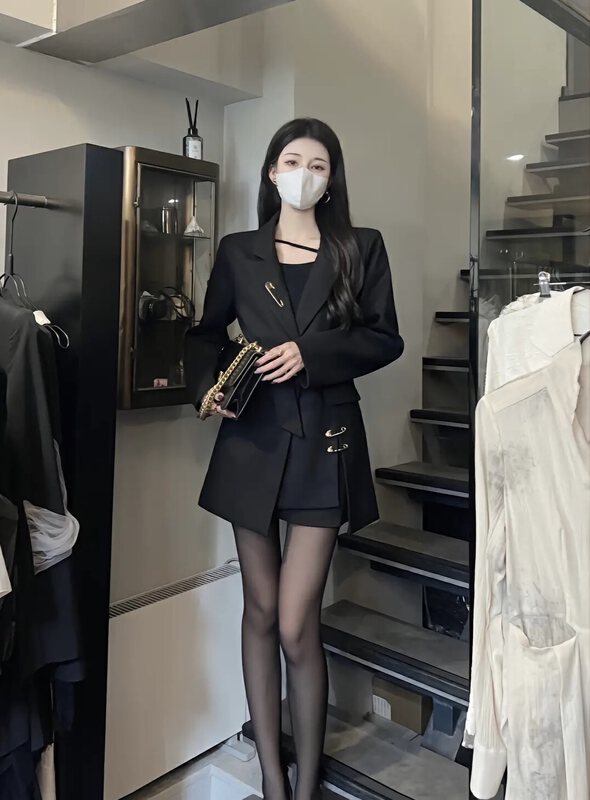 [Ou Zhengsha] Irregularly designed all-match suit (with belt) 19178# JJ
