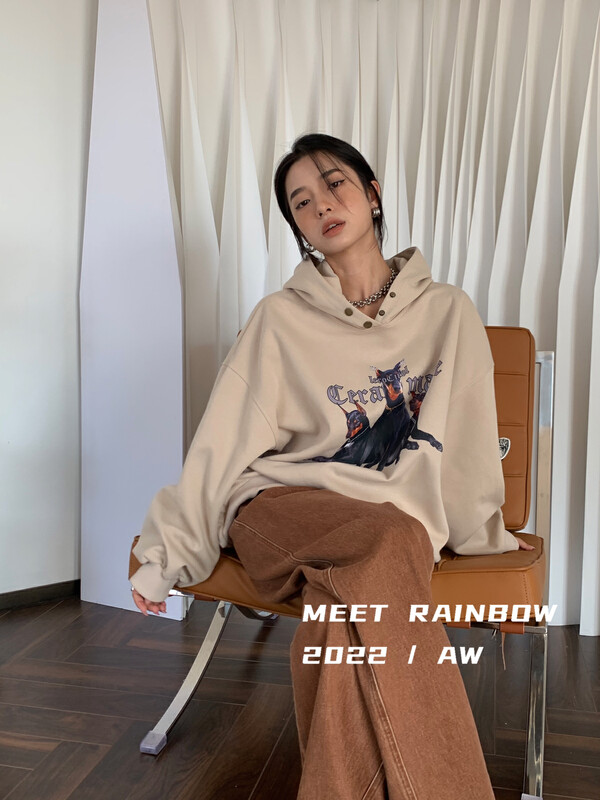 New in autumn!【MEET RAINBOW】Simple and versatile pullover dog print sweater 08533# LSL