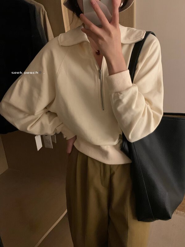New in autumn!【SEEK PEACH】Sweet and comfortable all-match knitted sweater 5695# L