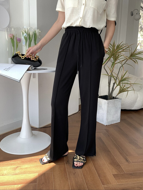 Original price 129.47! [HANNA containing that] [containing that] copper ammonia silk pendant straight casual pants 22 spring and autumn new casual pants H3079