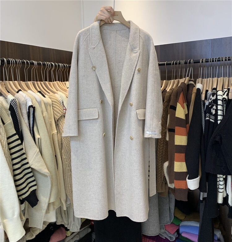 New in winter! [ARE YOU] Loose mid-length comfortable all-match wool coat (with belt) (including 100% wool) 577# L