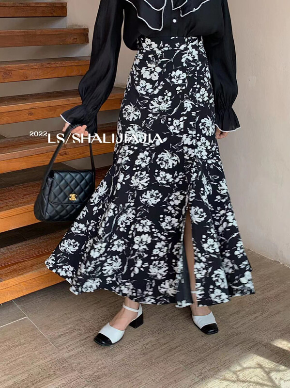 【LS】Korean Gentle Style Printed Fishtail Skirt 2780