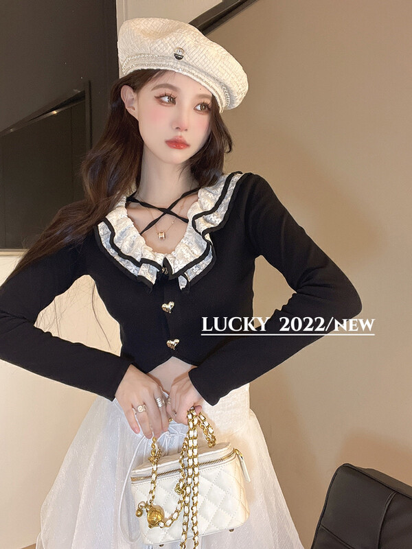 【LUCKY】Color-blocking versatile long-sleeved shirt 9589# ZXX