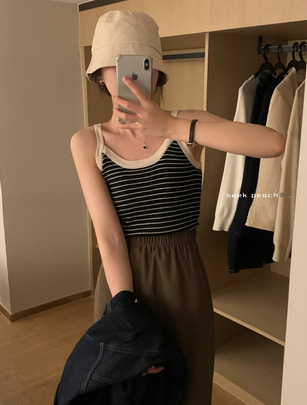 New in autumn! [SEEK PEACH] slim and comfortable vest/sling 1931# L