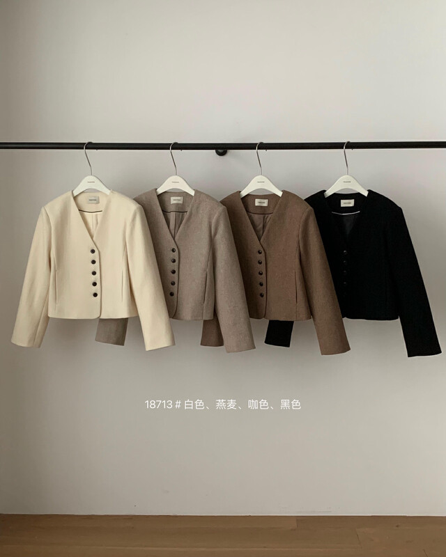New in winter!【T.G】Korean fashion all-match buttoned wool coat (including 100% wool) 18713# CLS