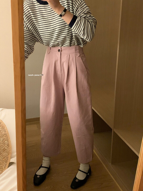 New in early autumn!【SEEK PEACH】Korean texture comfortable all-match casual pants 5377# L