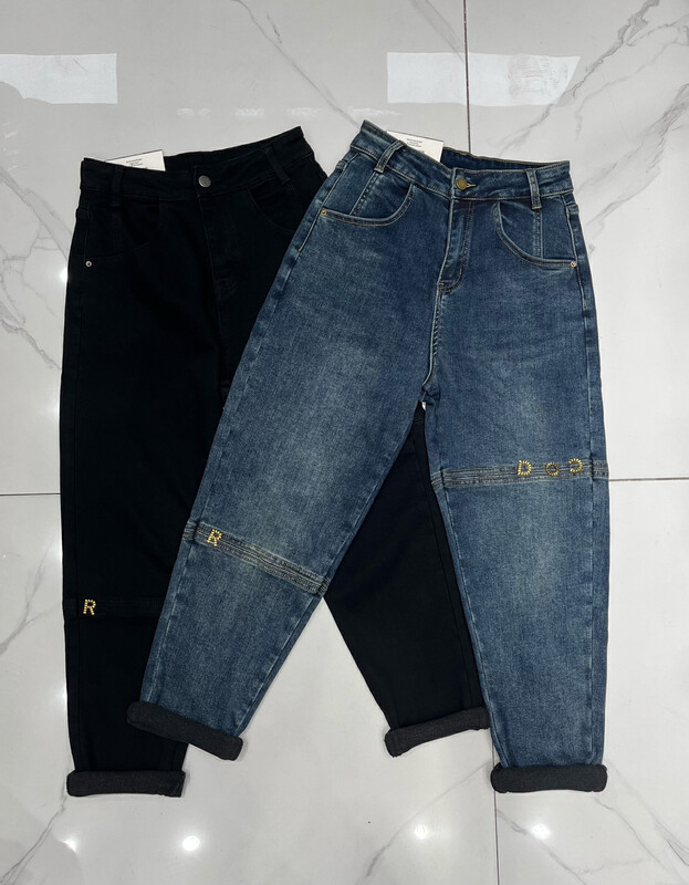[Enxier] Thickened and velvet simple harem all-match jeans EB5389# FHX