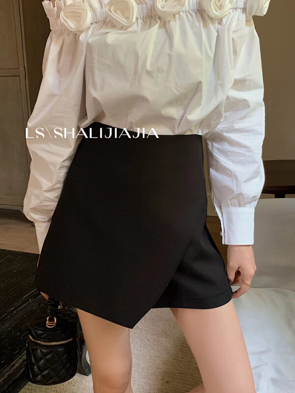 [LS] Korean version of simple wide-leg slim casual shorts 8523-1
