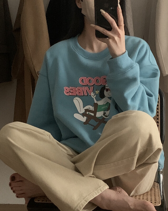 New for winter!  【T.G】Cartoon Print Loose Versatile Sweater 18683# CLS