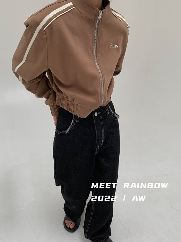 New in autumn!【MEET RAINBOW】Korean style fashion zipper short jacket 09123# LSL
