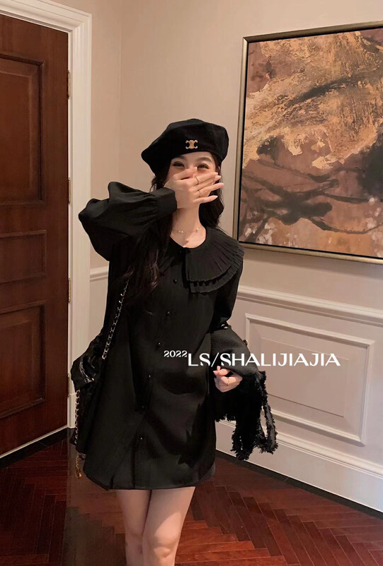 [LS] Korean age-reducing doll collar mid-length shirt 60196