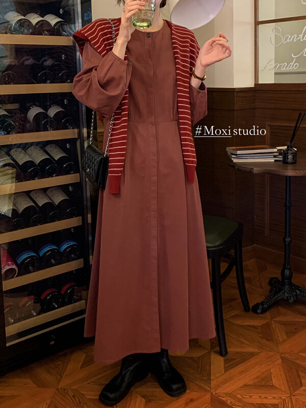 【MOXI】Simple temperament niche design dress 75703# CQW