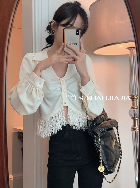 [LS] Design sense of niche fringed shirt 60221